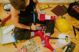 DIY Socks Box, Herrensocken, lustige und originelle Geschenkidee, Rainbow Socken