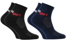 Skarpetki sportowe antypoślizgowe od Rainbow Socks, 2 pary, czarne i granatowe, dla dzieci
