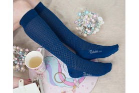 Granatowe bawełniane skarpetki od Rainbow Socks, podkolanówki ażurowe dla niej