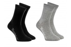 Bawełniane skarpetki od Rainbow Socks, 2 pary, czarne i szare, dla dzieci