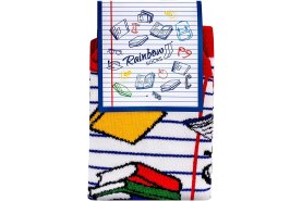 Bawełniane skarpetki w szkolne wzory - Książki, 1 para, dla dzieci