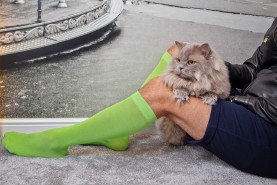 Bawełniane skarpetki wysokiej jakości, zielone podkolanówki dla niego i dla niej, marka Rainbow Socks