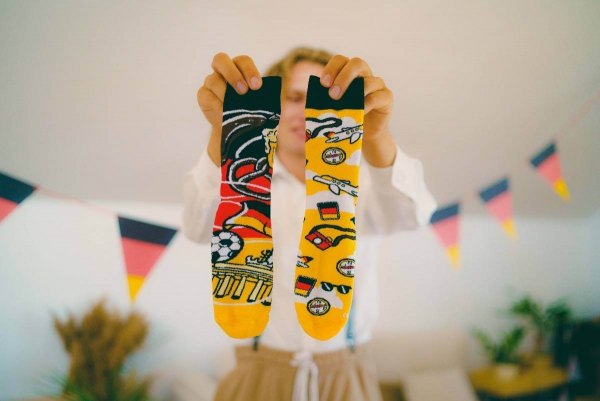 bunte Baumwollsocken, Nationalsocken Deutschland, Socken für Reisende