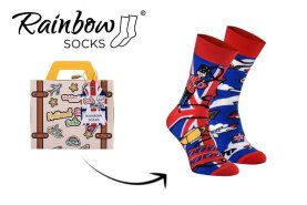 1 para kolorowych bawełnianych skarpetek, Zjednoczone Królestwo, Rainbow Socks
