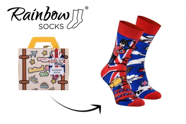 1 pair of colourful cotton socks, United Kingdom, Rainbow Socks