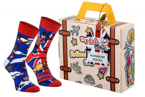 National Socks Box Vereinigtes Königreich 1 Paar, Rainbow Socken
