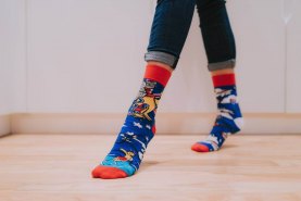 colourful Australian cotton socks, socks in a suitcase, funny gift for woman