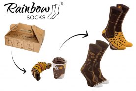 Breakfast Socks Box coffee americano socks and chocolate croissant socks box
