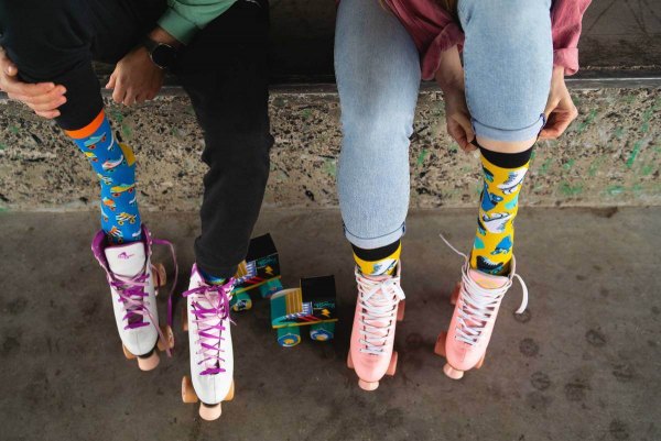 🎉 Shop Neon Rainbow Roller Skating Socks at Bubblegum Divas personalized  gifts for girls.