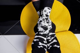 unisex black and white socks, dalmatian, Rainbow Socks