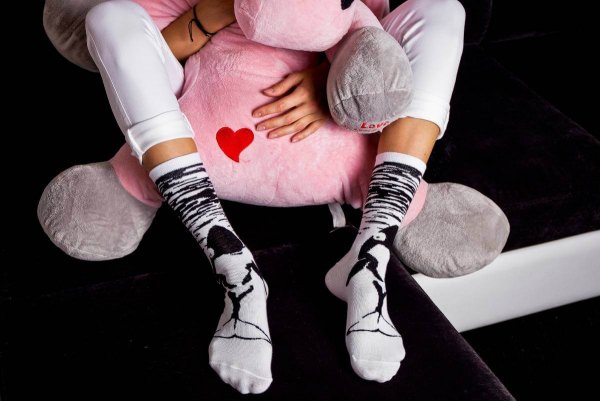 Socken für den Alltag, lustige Socken, schwarz-weiße Tiere, Rainbow Socken, 1 Paar