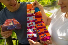 Kick Scooter Socks Box, 1 pair, Rainbow Socks, original gift idea for fan of scooters