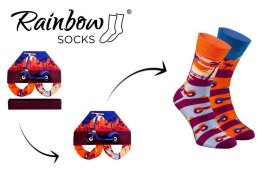 Skarpetkowa hulajnoga dla kobiety i mężczyzny, 1 para bawełnianych skarpetek na prezent od Rainbow Socks