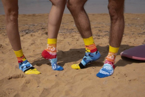 windsurfing cotton socks for men and women, socks looking like windsurfing borad