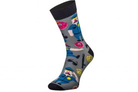 Szare bawełniane skarpetki z pączkami, 1 para, Rainbow Socks