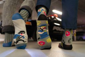 gray cotton socks for caps and robbers, 1 pair of socks, Rainbow Socks