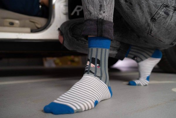 gray cotton socks, robbers, patterned socks unisex, Rainbow Socks