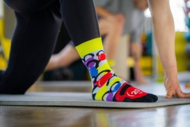kolorowe bawełniane skarpetki, kettlebell, skarpetkowy zestaw do ćwiczeń, Rainbow Socks