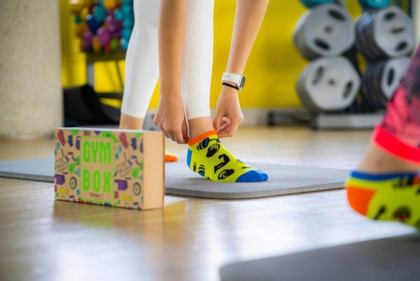 colourful cotton socks in a box, sports socks, funny socks for fan of gym, birthday gift