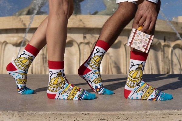 unisex socks for men and women with Maltese patterns, funny gift idea, Rainbow Socks