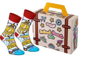 Malta Socks Box, gifts for fan of travelling to warm countries, Rainbow Socks
