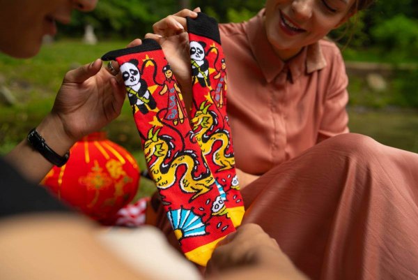Asia national socks, socks with chinese and japanese patterns