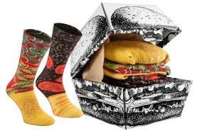 Burger socks, colourful cotton socks, socks for burger lover, 2 pairs