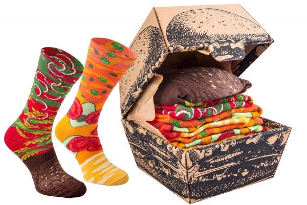 Skarpetki w kształcie wegańskiego burgera, śmieszny prezent uniseks