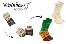 socks looking like Tortilla, tortilla wrap socks box, 2 pairs of colourful cotton socks, gift for mexican cuisine lover