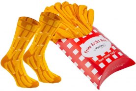Skarpetki Fries, żółte bawełniane skarpetki, 2 pary skarpetek Rainbow Socks, zabawny prezent