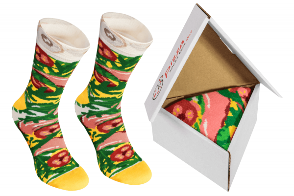 Italienische Pizzasocken, 1 Paar, bunte Baumwollsocken, grüne Baumwollsocken, Socken für einen Pizzafan, Rainbow Socken