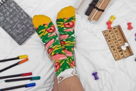 Italian Pizza Socks Men and Women, 1 Pair of colourful cotton socks, green cotton socks, Rainbow Socks