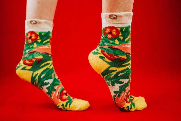 Italian Pizza Socks Uniseks, grüne Baumwollsocken für einen Fan der italienischen Küche, 1 Paar Set, Rainbow Socken