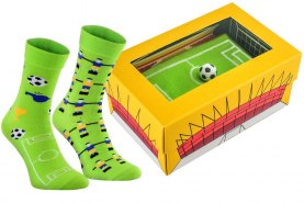 Cotton Football Socks, socks looking like a football stadium, football socks box 1 pair