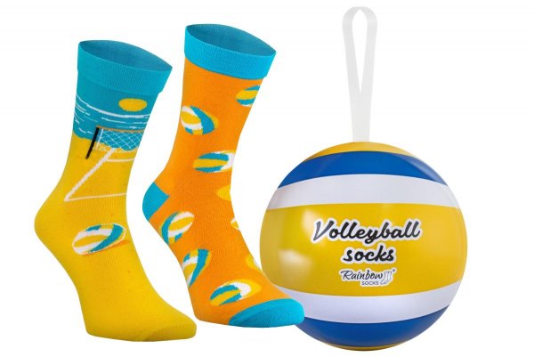 Volleyball Socks Ball 2 pairs, colourful cotton socks, gift for volleyball player, product unisex