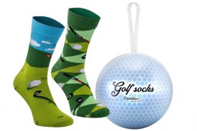 Golf Socks Ball 2 pairs by Rainbow Socks, colourful and original gift idea for a golfer