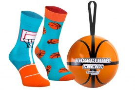 Basketball Socks Ball 2 Pairs, colourful cotton socks by Rainbow Socks, gift idea for a basketball player