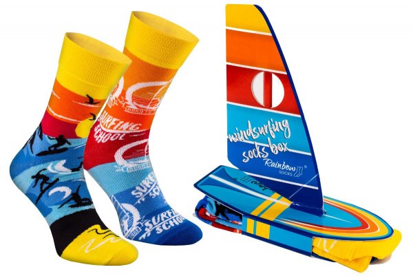 windsurfing socks box, 1 pair, Rainbow Socks