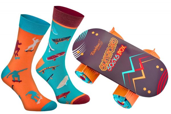 Skateboard Socks Box 2 Pairs, Rainbow Socks