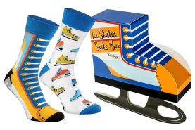 Ice Skates Socks Box, 2 pairs, Rainbow Socks
