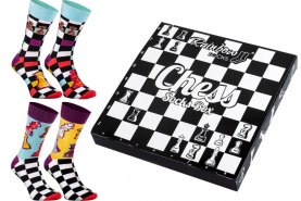 Chess Socks Box 2 Pairs, Rainbow Socks, colourful cotton socks