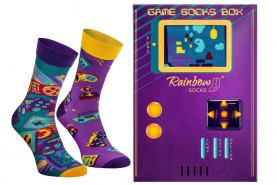 Socks fan of computer games, 2 pairs of colourful cotton socks, Rainbow Socks