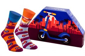 Kick Scooter Socks Box 1 Pair, colourful cotton socks, Rainbow Socks