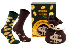 Moneybag Socks, moneybag socks box 1 pair, colourful cotton socks, gift idea for a businessman