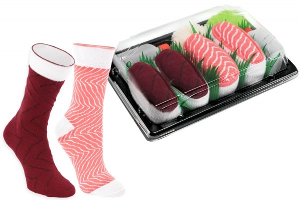 Sushi socks 2 pairs salmon and tuna, Rainbow Socks