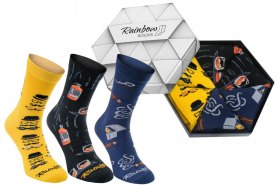 Gentleman's Box Socks, socks in a box, 3 pairs of high quality cotton socks, gift for men