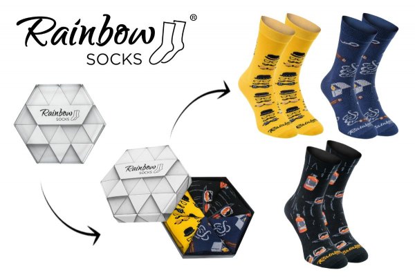 Socks Box Gentleman, Gentleman Socks, socks in a box, yellow, blue and black patterned socks, gentleman
