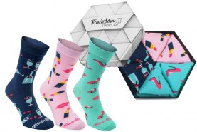 ladies socks cotton, ladies socks gift set, colourful cotton socks in pastel colours, socks for woman