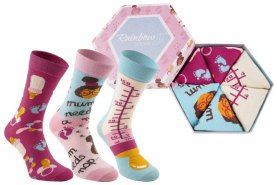 Socks for a future Mum, Mum Socks Box, 3 pairs, colourful cotton socks, Rainbow Socks