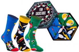 Fun Socks Box, colourful cotton socks, socks for fan of parties and party games, 3 pairs